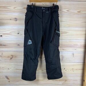 Burton Snow‎ Pants Mens Small Black Cargo Y2K Waterproof Insulated Ski Snowboard
